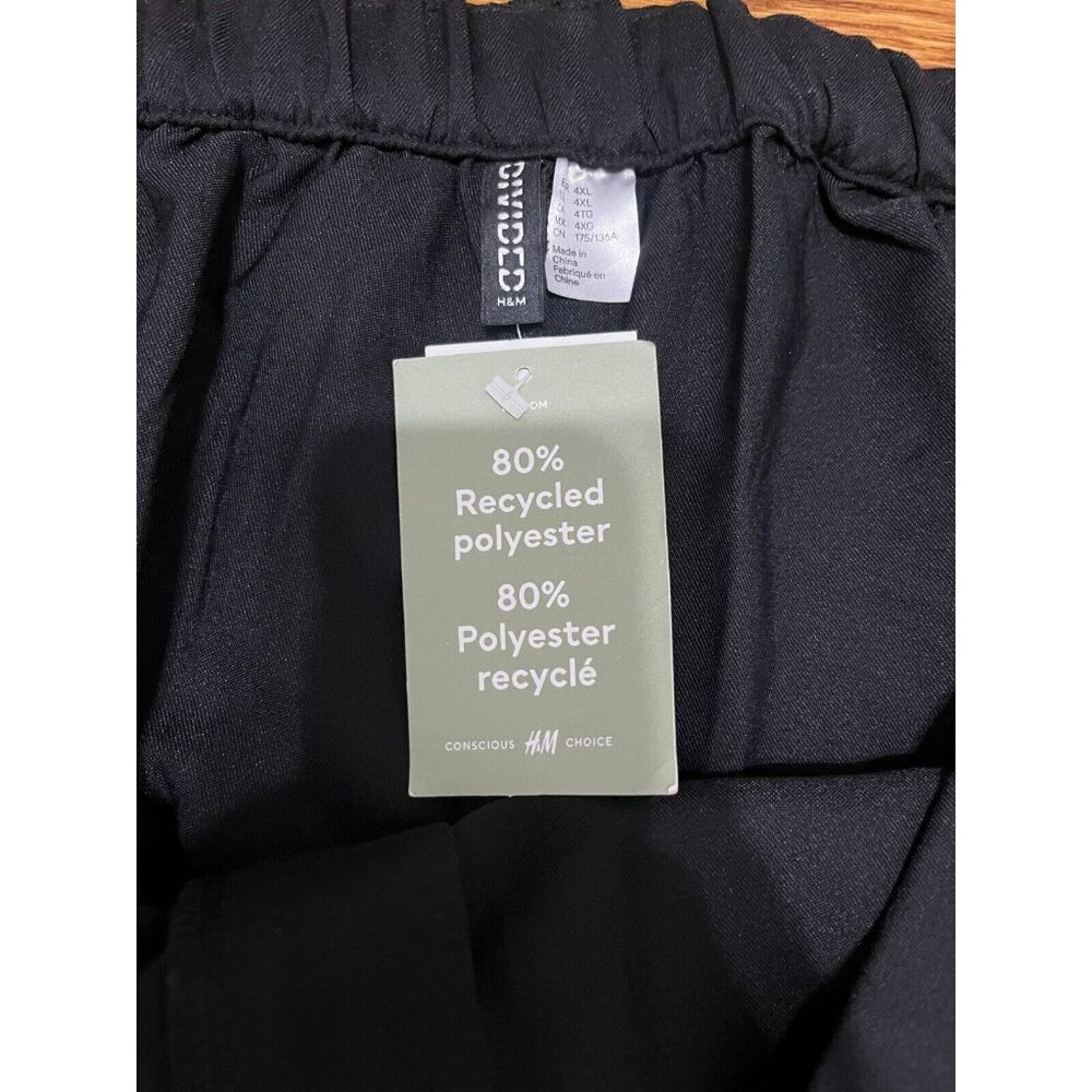 Divided H&M Women's Black Pants Plus Size 4XL Recycled Material NWT - Picture 2 of 6